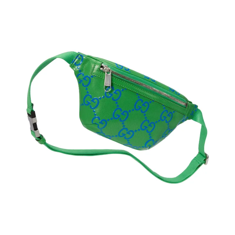 GUCCI Leather One Shoulder Crossbody Bag, Sling Bag, Fanny Pack Men's Green-2