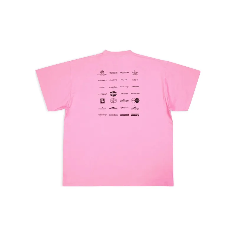 Balenciaga T Shirt Loose Fit Unisex Pink-1