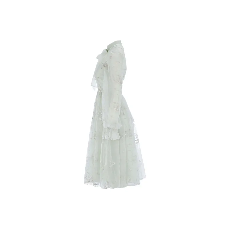Marie Elie Long-Sleeved Dresses Women's Light Green-2