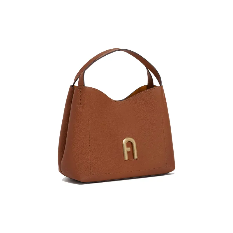 Furla Primula Grain Calfskin Shoulder Bag, Crossbody Bag, Handbag Trumpets Women's Brown-1