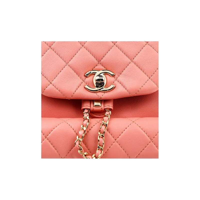 CHANEL Sheepskin Backpack Women's Pink-4
