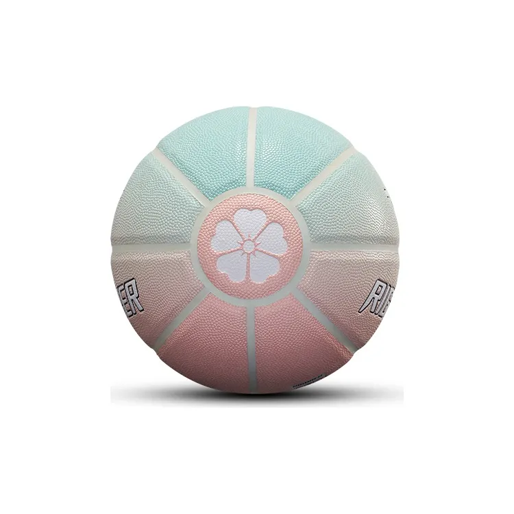 RIGORER PU Basketball Pink Green Gradient Size 7 Ball Training Competition Unisex-1