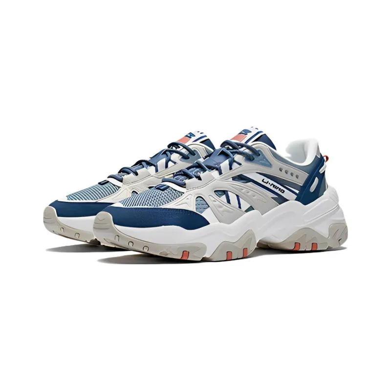 LINING Casual Shoes Men Low Top Turbulent Blue/Lead Gray Green/Cloud Rain Gray-2