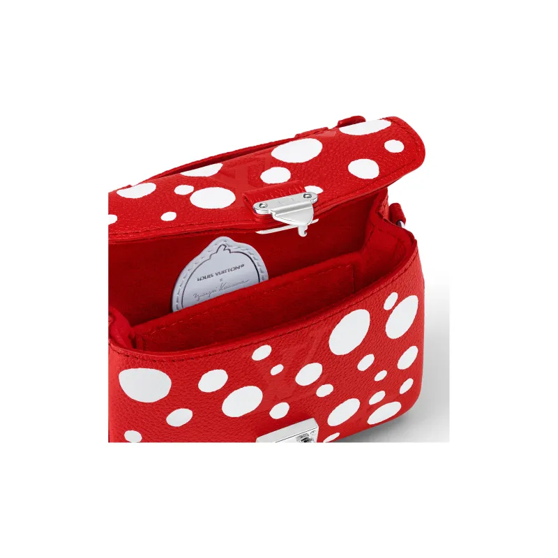 LOUIS VUITTON Yayoi Kusama Collaboration Cow Leather Handbag, Shoulder Bag, Crossbody Bag Extra Mini Women's Red/White-3