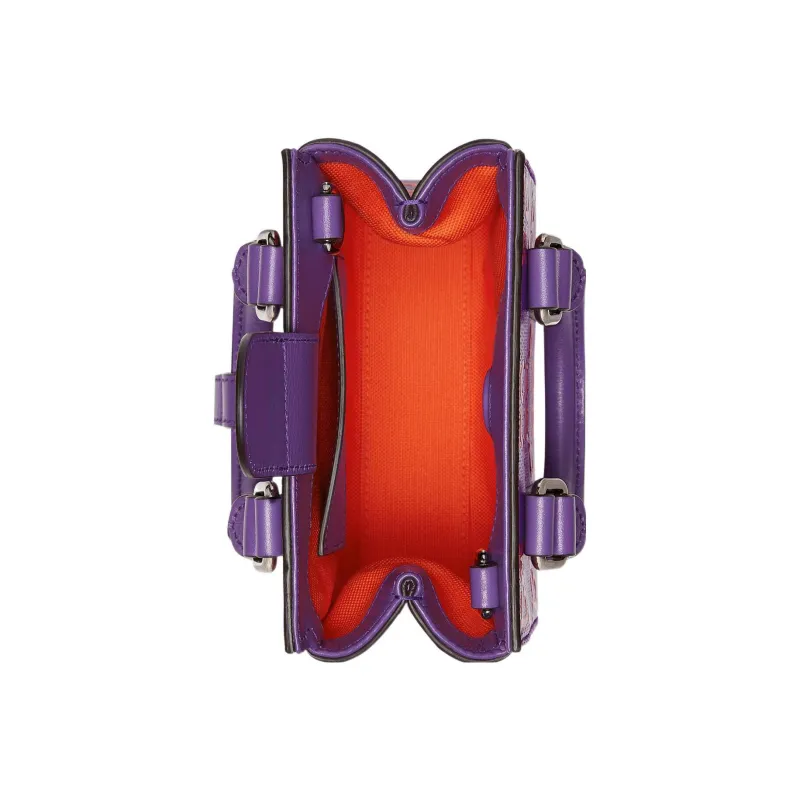 GUCCI Leather Tote Bag Shopping Bag Portable Crossbody Bag Shoulder Bag Mini Men's Purple-5