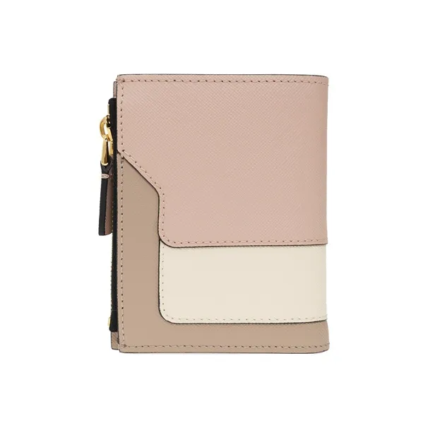 MARNI Calfskin Wallet Women's Pink/Cream-2