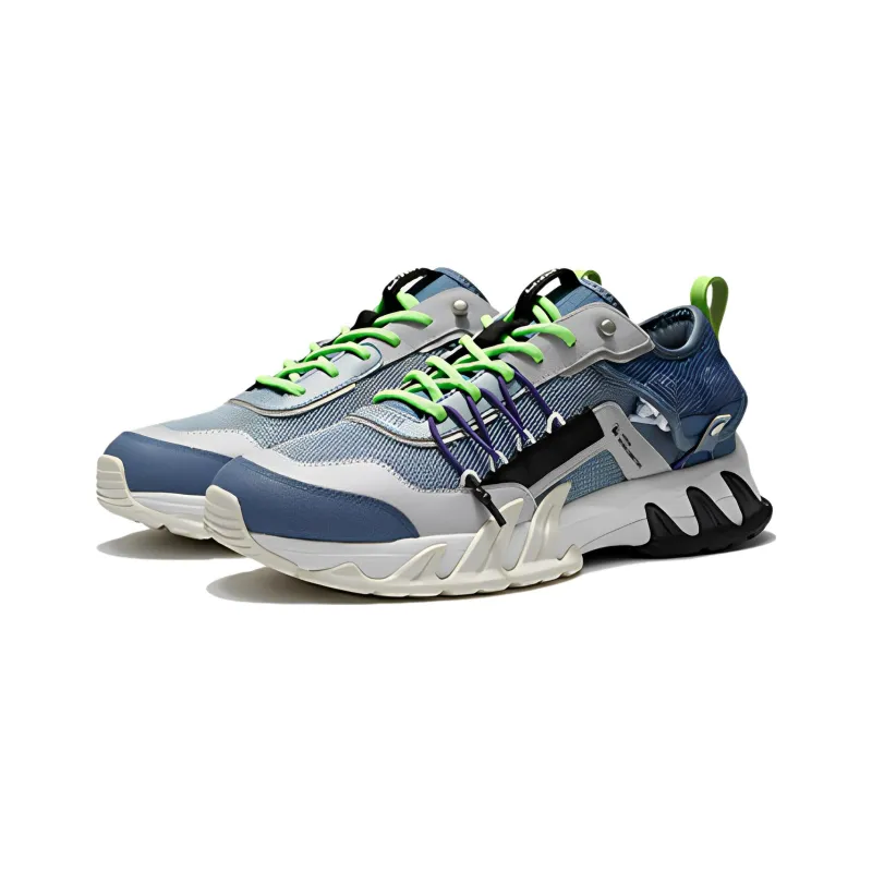 LiNing Cushioning, Slip Resistant, Abrasion Resistant, Breathable, Lightweight Low Top Running Shoes Men's Blue White-2