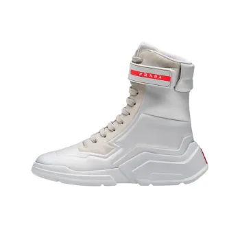 PRADA High Top Sports Casual Shoes Women's Silver
