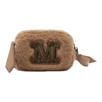 MaxMara Camel Hair Camera Bag, Shoulder Bag, Crossbody Bag Large Size Women's Camel Brown
