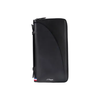 S. T.DUPONT Cow Leather Clutch Small Size Unisex Black