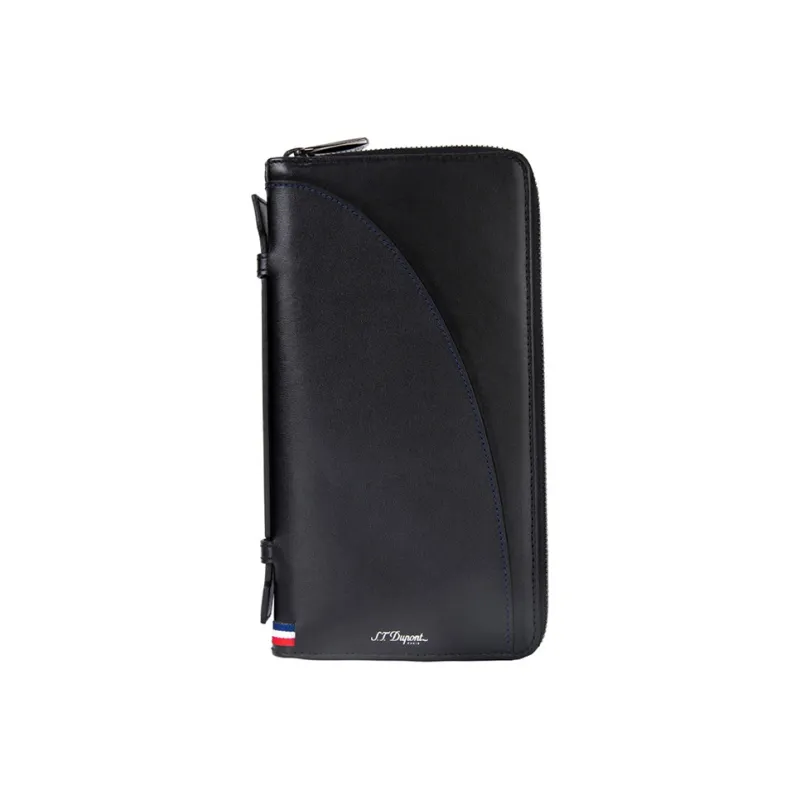 S. T.DUPONT Cow Leather Clutch Small Size Unisex Black-0