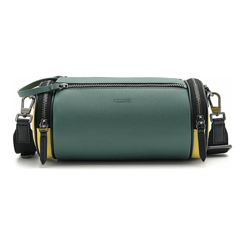 PEDRO Artificial Leather Cylinder Bag Crossbody Bag Men's Black/Blue Green-2