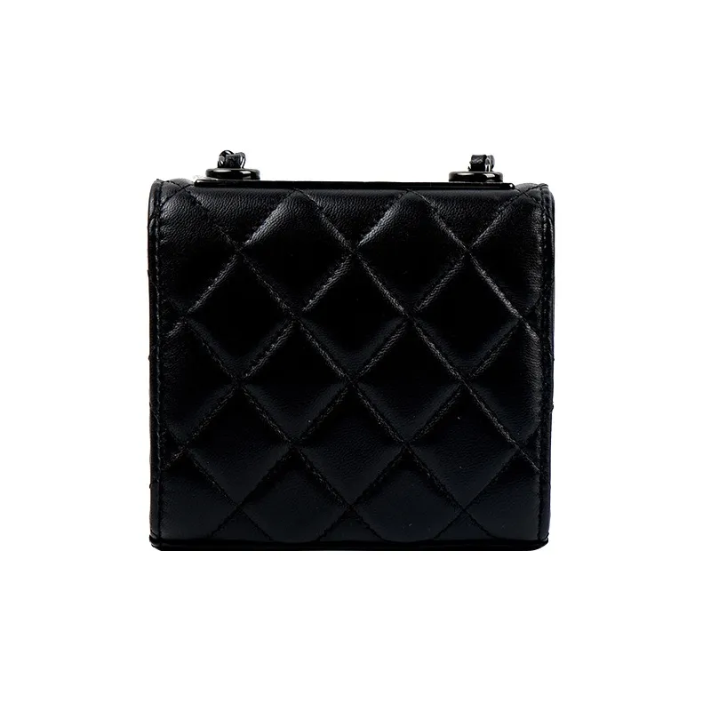 CHANEL Trendy CcSo Black Lambskin Shoulder Bag, Crossbody Bag Mini Women's Pure Black-6
