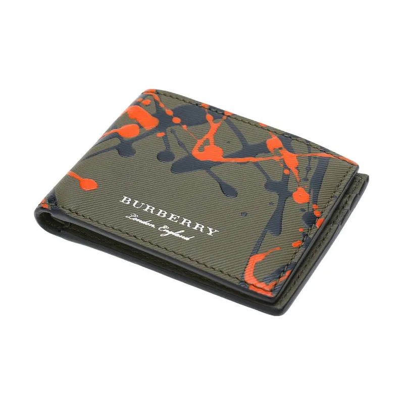 Burberry Calfskin Front Leather Card Holder Wallet Men's Taupe-2