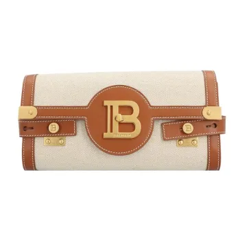 BALMAIN B BUZZ Cotton With Linen Crossbody Bag Shoulder Bag Women's Beige