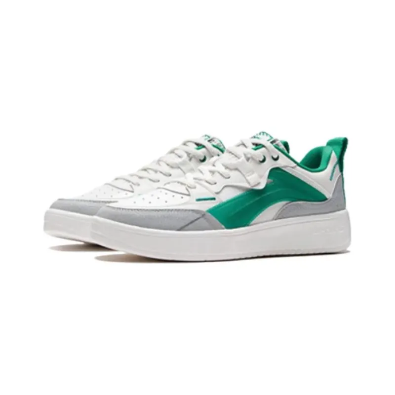 LiNing Durable Lightweight And Breathable Low Top Skateboard Shoes Men's White Green-2