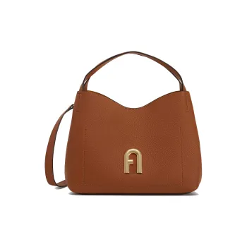 Furla Primula Grain Calfskin Shoulder Bag, Crossbody Bag, Handbag Small Size Women's Brown