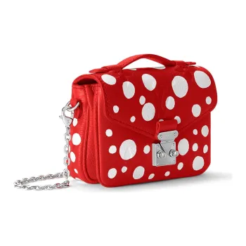 LOUIS VUITTON Yayoi Kusama Collaboration Cow Leather Handbag, Shoulder Bag, Crossbody Bag Extra Mini Women's Red/White