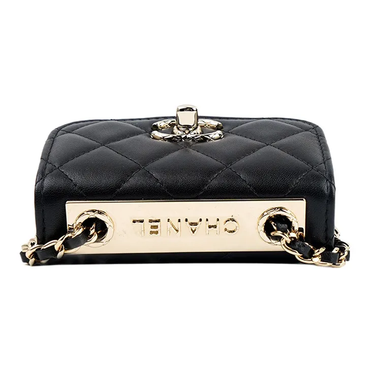CHANEL Trendy Cc Sheepskin Shoulder Bag, Crossbody Bag Mini Women's Black-4