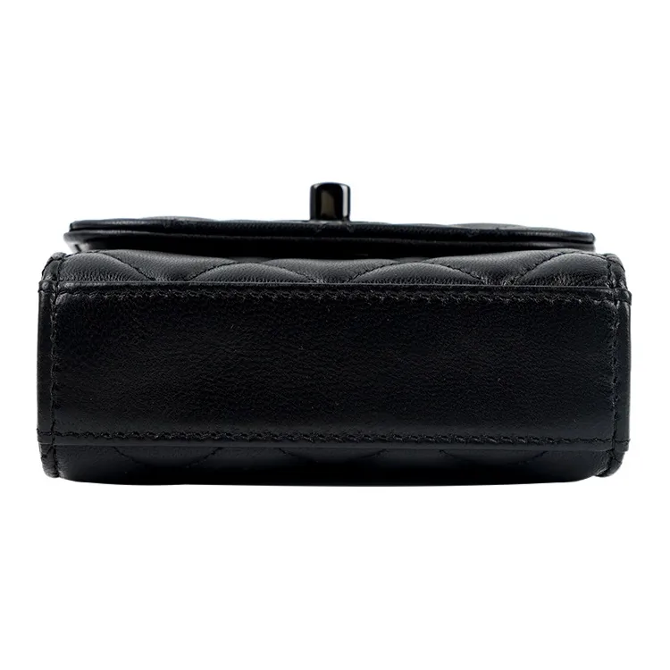 CHANEL Trendy CcSo Black Lambskin Shoulder Bag, Crossbody Bag Mini Women's Pure Black-7