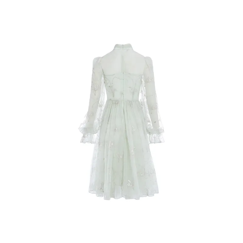Marie Elie Long-Sleeved Dresses Women's Light Green-1