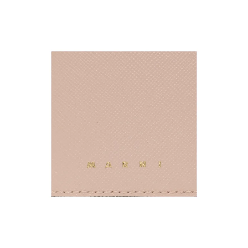 MARNI Calfskin Wallet Women's Pink/Cream-4