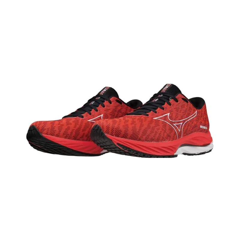 Mizuno Wave Rider 26 Low Top Running Shoes Men's Red White-2