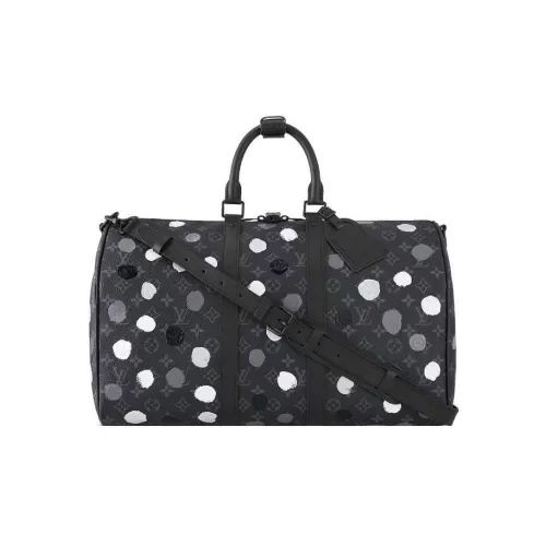 LOUIS VUITTON X Yayoi Kusama Keepall Bandouliere 45 Monogram Eclipse Black/Silver