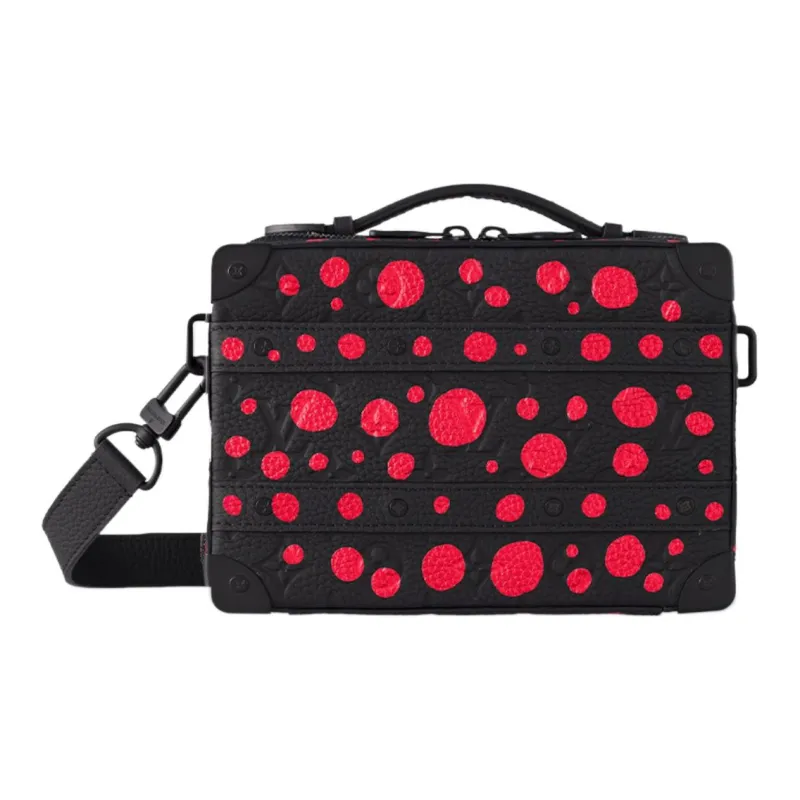 LOUIS VUITTON X Yayoi Kusama Handle Soft Trunk Black/Red-0