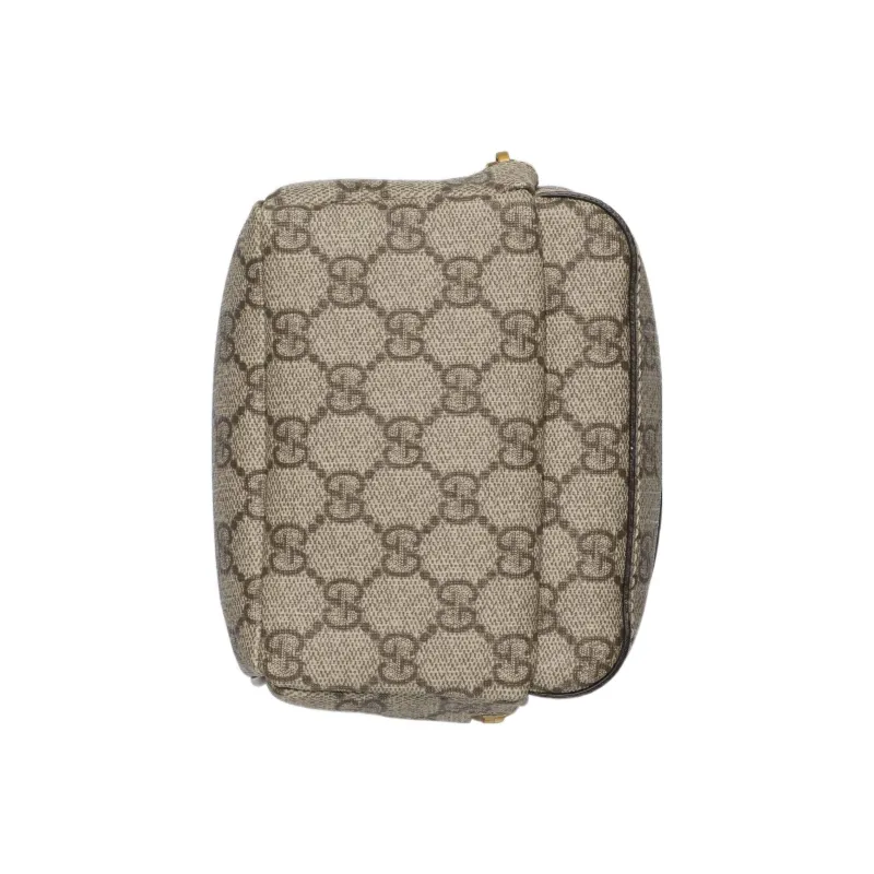 GUCCI Canvas With Leather Backpack Men's Beige/Brown-4