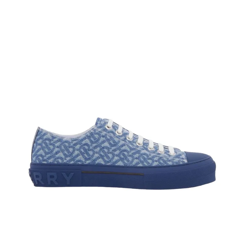 Burberry Low Top Skateboard Shoes Men's Denim Blue-1