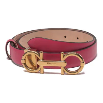 Ferragamo Gancini Leather Belts Women's Rose Red