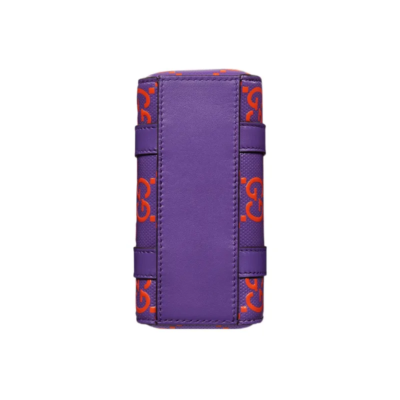 GUCCI Leather Tote Bag Shopping Bag Portable Crossbody Bag Shoulder Bag Mini Men's Purple-6