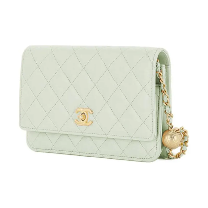 CHANEL WOC Smooth Lambskin Shoulder Bag, Crossbody Bag Women's Mint Green-1