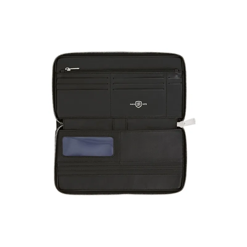 S. T.DUPONT Cow Leather Clutch Small Size Unisex Black-3