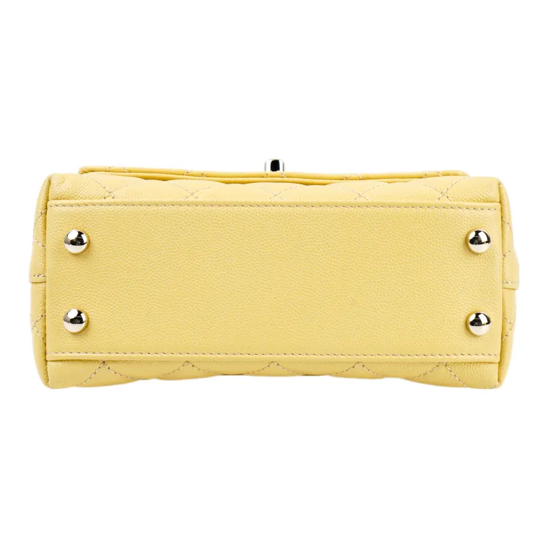 CHANEL Calfskin One Shoulder Handbag Crossbody Bag Mini Women's Chick Yellow-3