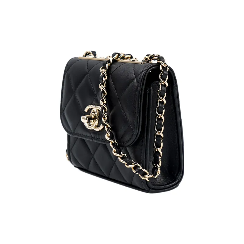 CHANEL Trendy Cc Sheepskin Shoulder Bag, Crossbody Bag Mini Women's Black-1