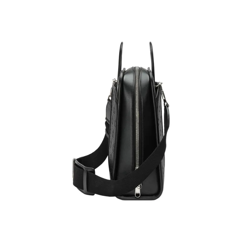 GUCCI Leather Handbags Briefcases Men's Black-5