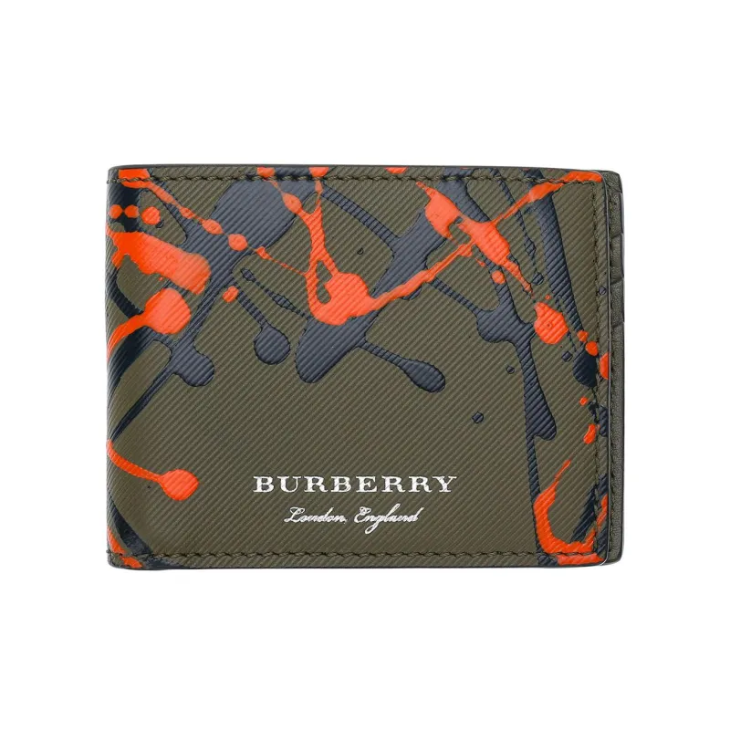 Burberry Calfskin Front Leather Card Holder Wallet Men's Taupe-0