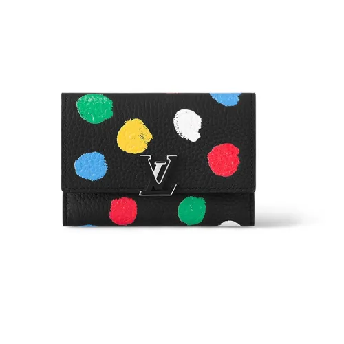 LOUIS VUITTON X Yayoi Kusama Capucines Compact Wallet Black