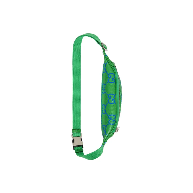 GUCCI Leather One Shoulder Crossbody Bag, Sling Bag, Fanny Pack Men's Green-5
