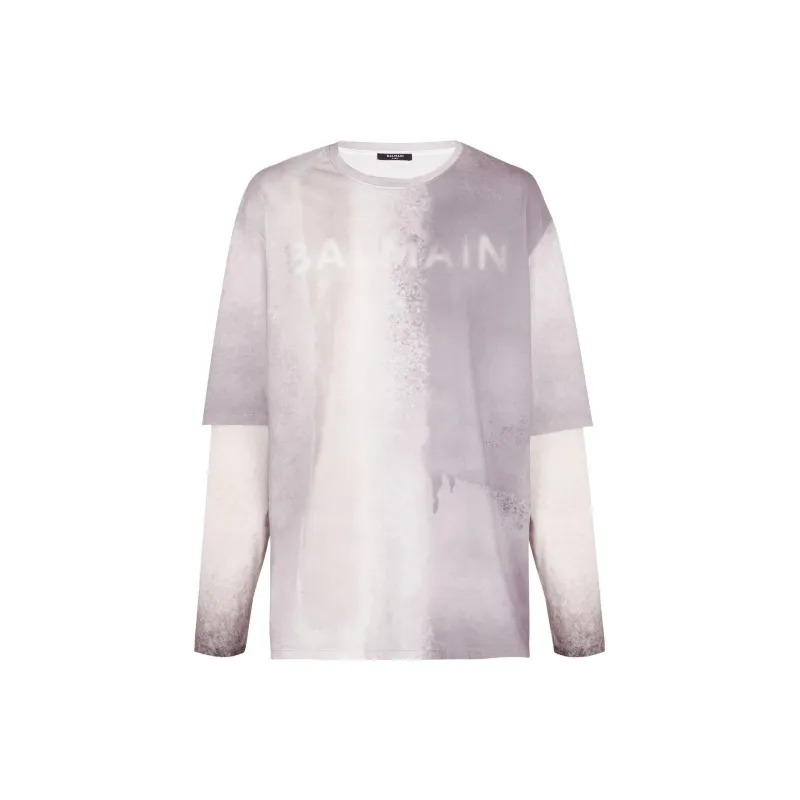 BALMAIN Logo print Organic Cotton T shirt-0