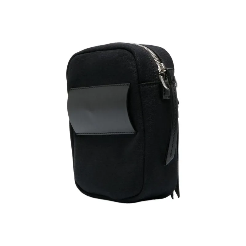 PALM ANGELS Cotton With Leather Shoulder Bag Crossbody Bag Men's Black-2