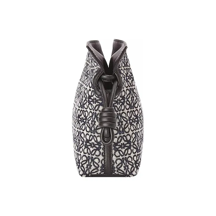LOEWE Cow Leather With Canvas Jacquard Lucky Bag One Shoulder Handheld Crossbody Bag Mini Women's Marine Blue/Black-4
