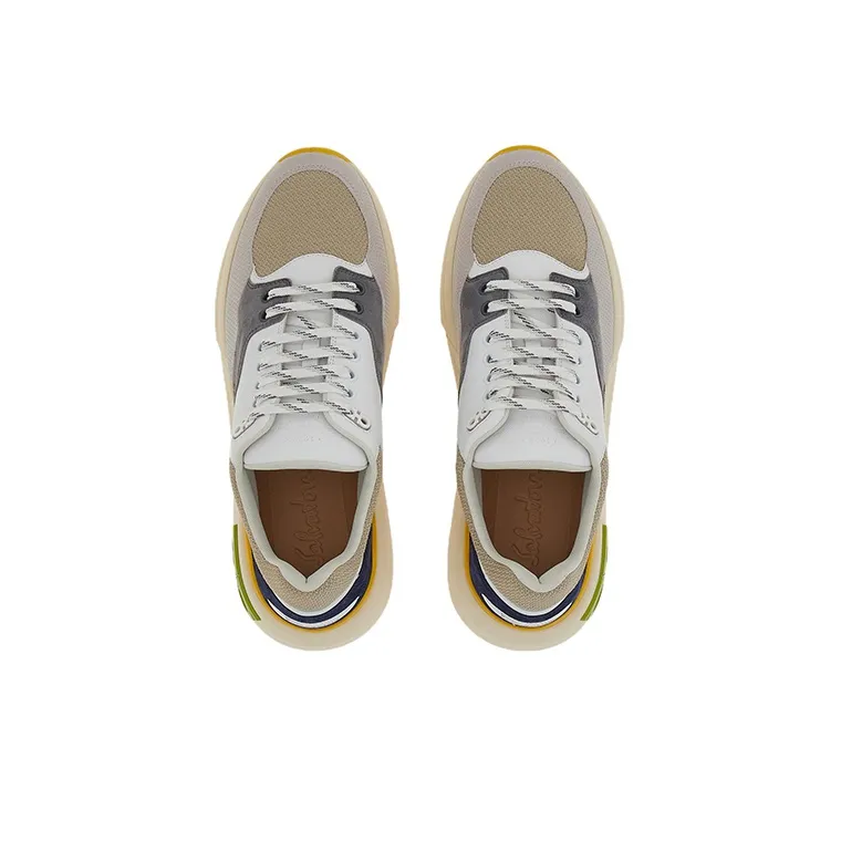 FERRAGAMO GANCINI Slip Resistant Low Top Sports Casual Shoes Men's Light Gray-2
