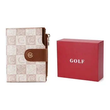 GOLF PVC With Synthetic Leather Money Clip ID Holder Wallet Medium Size Women's Multicolor