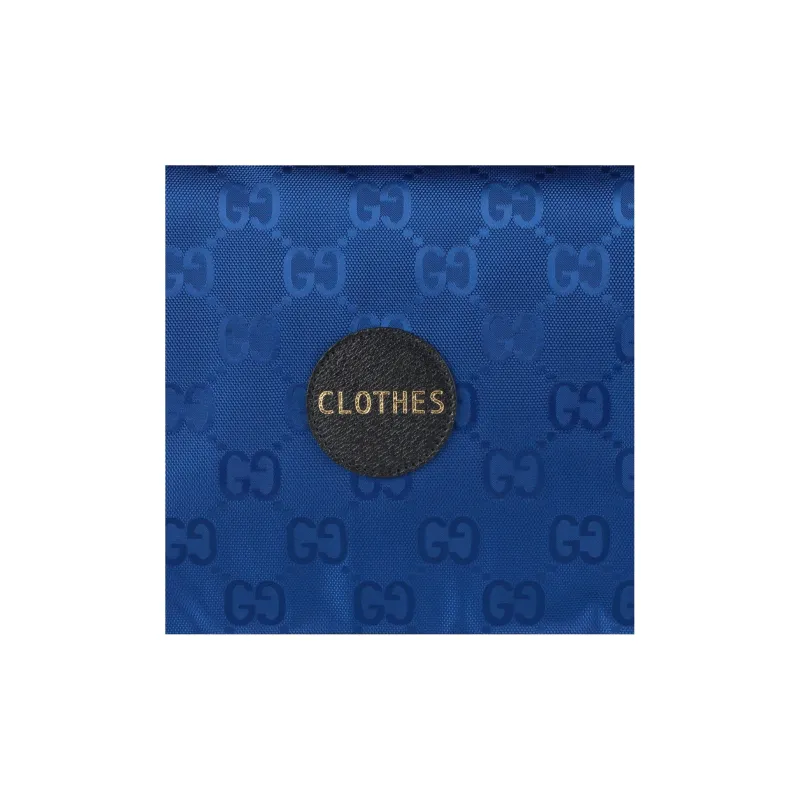 GUCCI Off The Grid Recycled Nylon Fabric Square Bag Storage Bag Clutch Toiletry Bag Medium Size Men's Blue-8