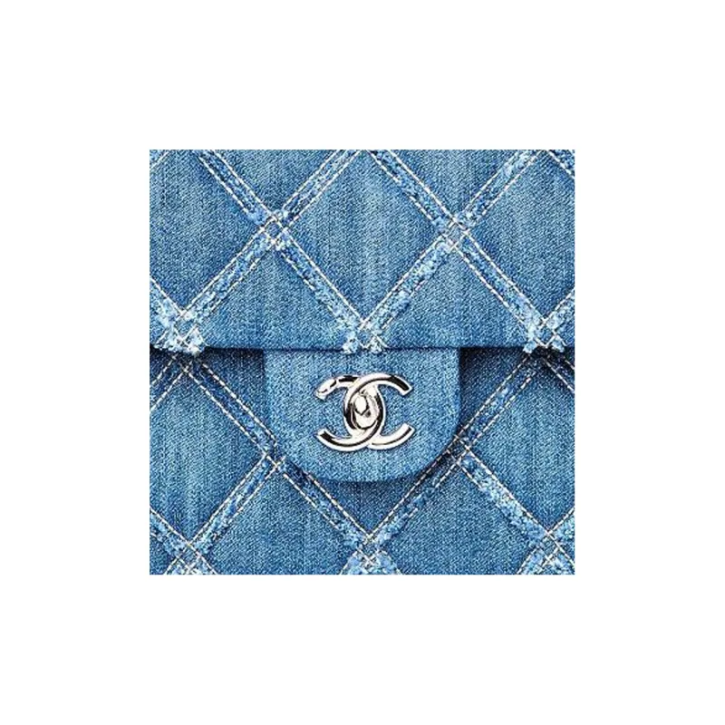 CHANEL Classic Flap CF Denim Flap Bag, Shoulder Bag, Crossbody Bag Medium Size Women's Denim Blue-1