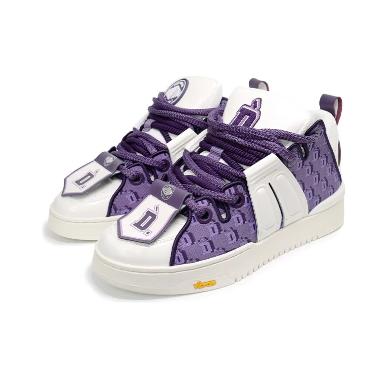 D.Desirable x Palladium Philosopher's Stone Series Mid Top Skateboard Shoes Men's Purple White-1