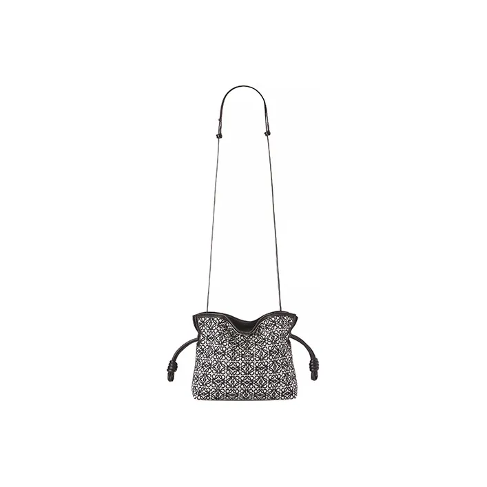 LOEWE Cow Leather With Canvas Jacquard Lucky Bag One Shoulder Handheld Crossbody Bag Mini Women's Marine Blue/Black-2